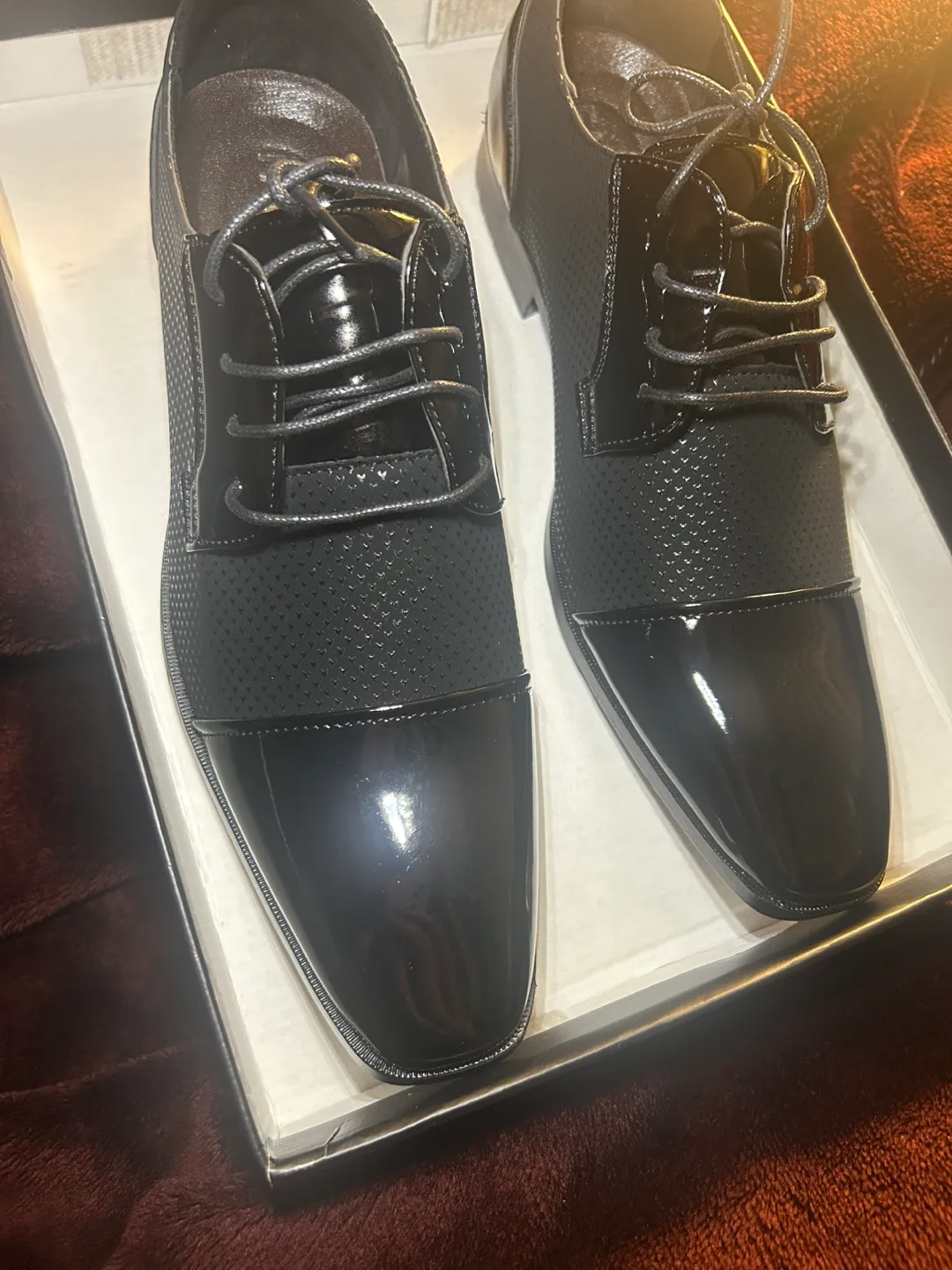 Men's Black Patent Synthetic Leather Dress Shoes image indicator(5)