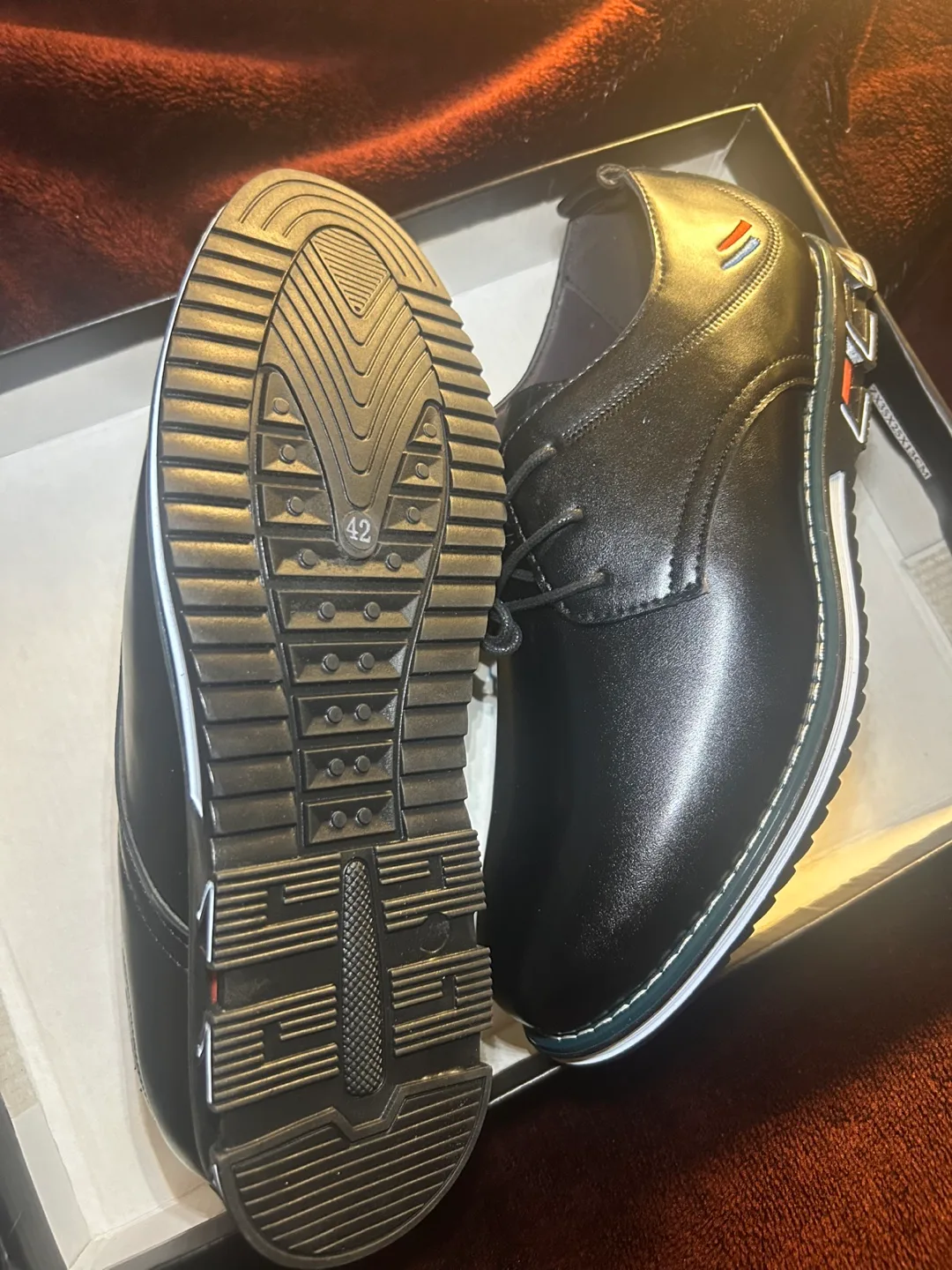 Men's Black Leather Formal/Casual Shoes - Size 42 image indicator(3)