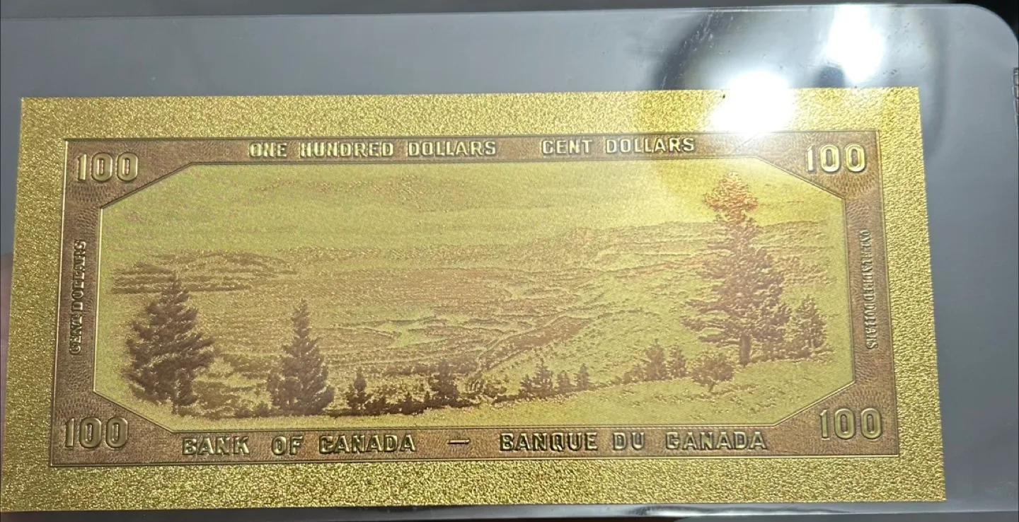 Authentic 24k Gold Gilded Canadian $100 Bill image indicator(2)
