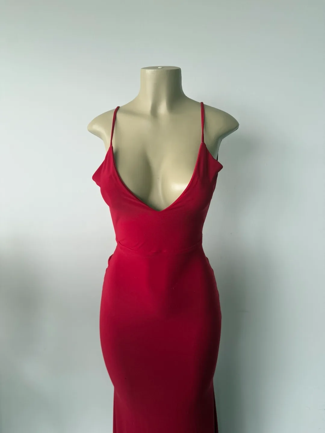 Club L London Stunning Red Maxi Dress - Open Back, V-Neck image indicator(2)