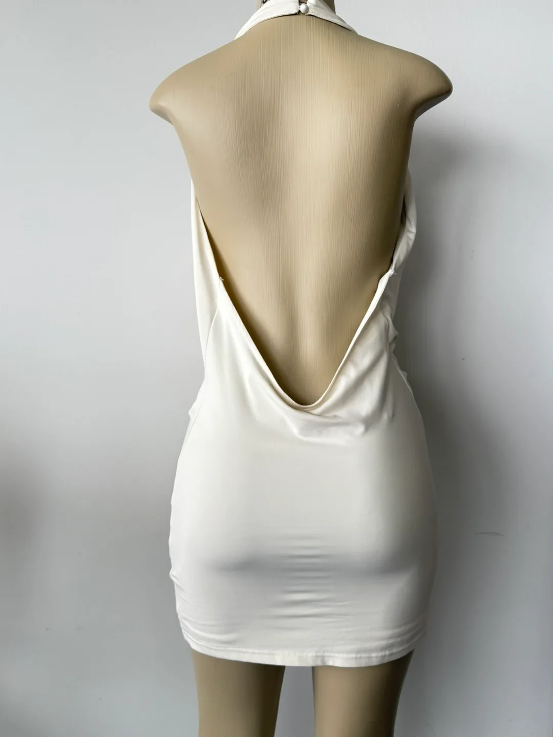 Revolve Stunning Off-White Cowl Neck Mini Dress image indicator(2)