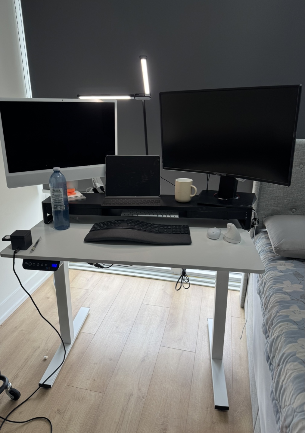 White Electric Standing Desk - Adjustable Height - photo 3