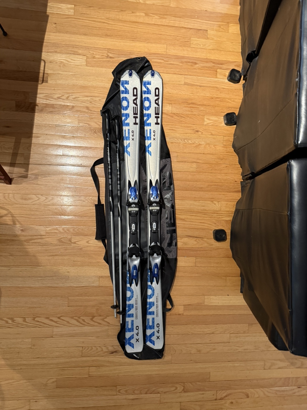 HEAD 163 cm Skis + HEAD Ski Poles + HEAD Ski Bag