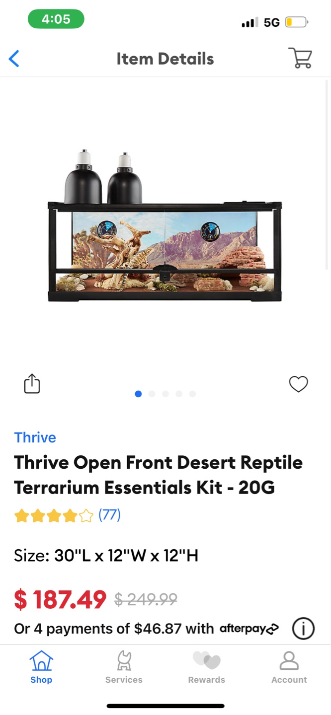 Thrive Reptile Terrarium Kit - 20 Gallon