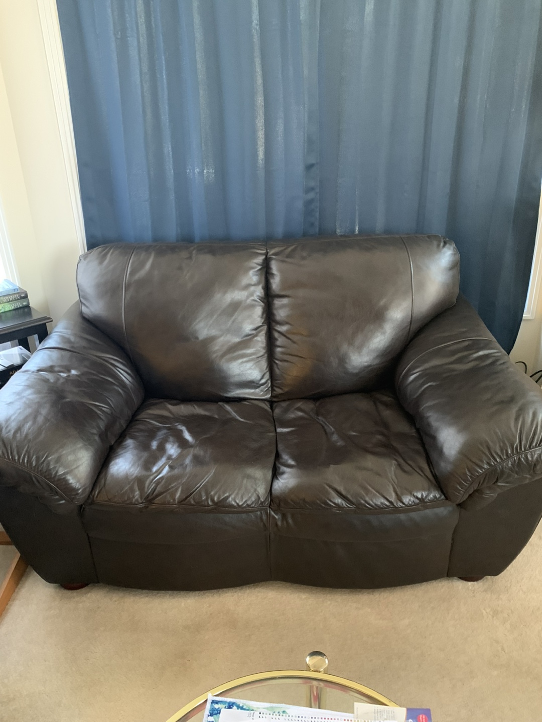 Dark Brown Leather Sofa Set - photo 3