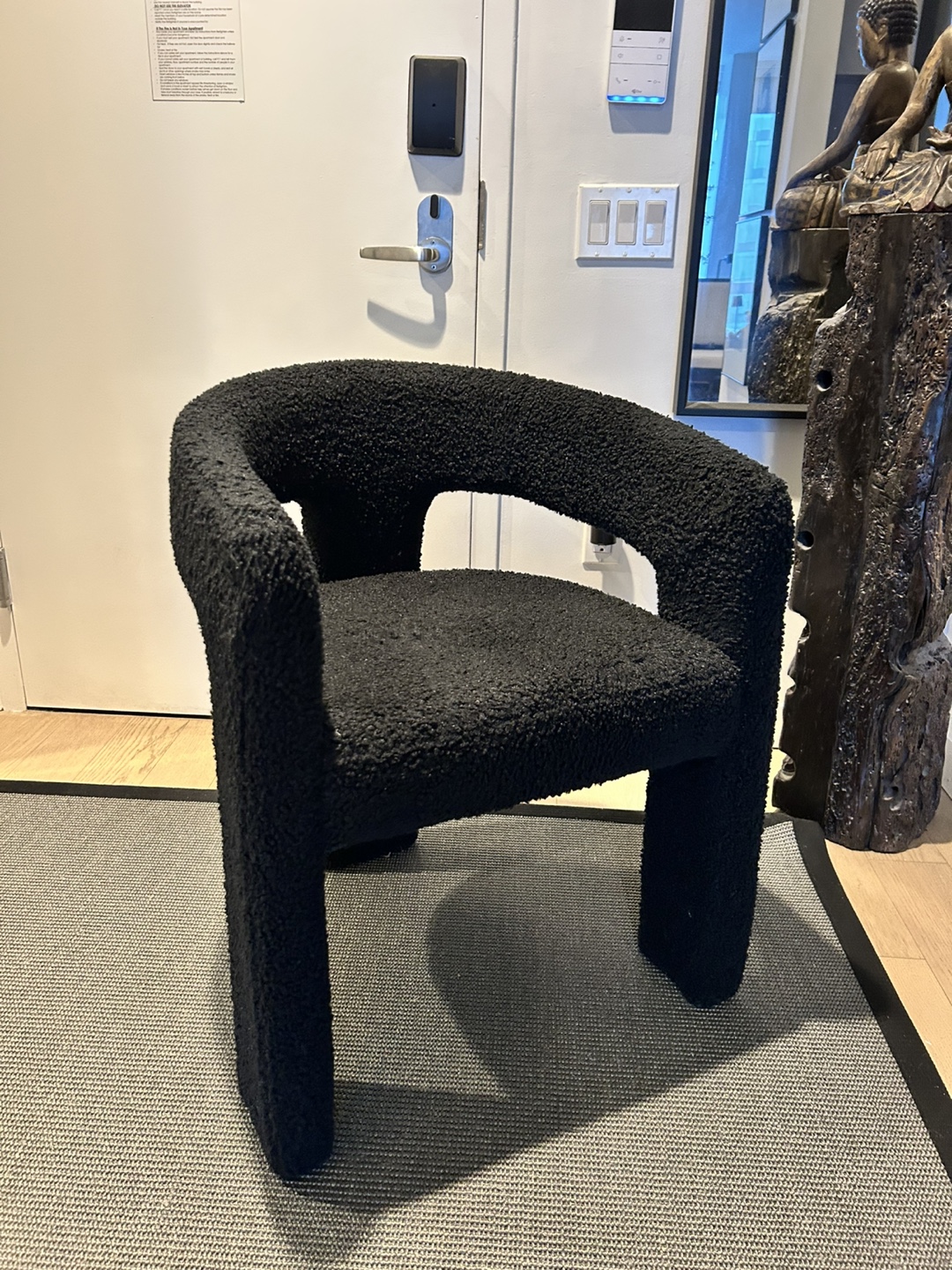 Black Bouclé Armchair