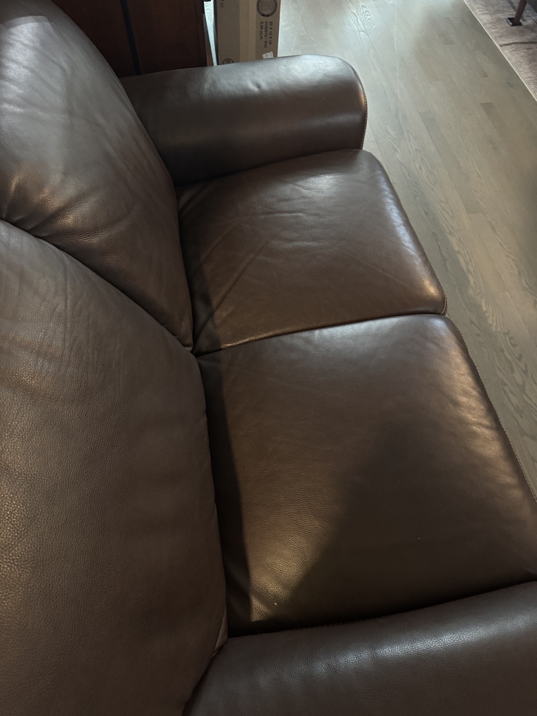 Brown Leather Loveseat - photo 2