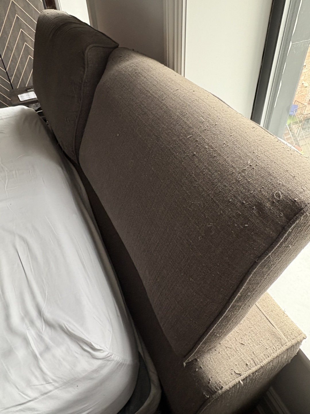 Queen Upholstered Bed Frame and mattress - photo 3