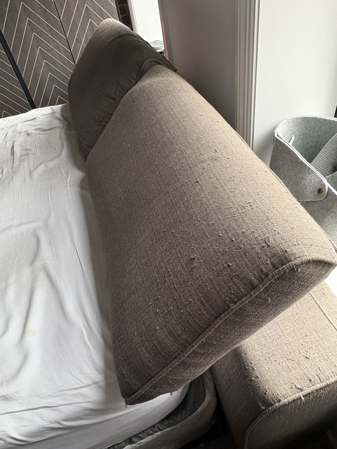 Queen Upholstered Bed Frame and mattress - photo 4