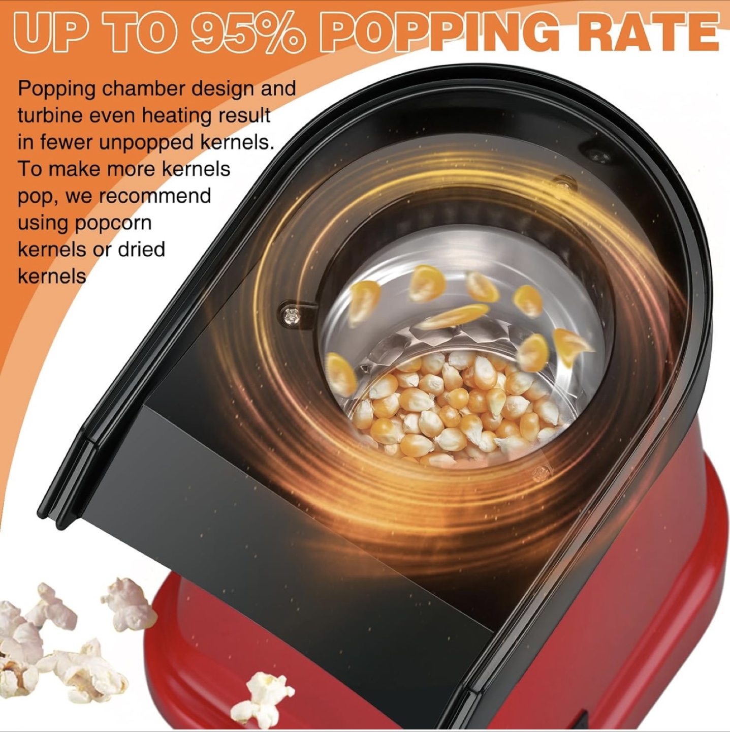 Popflix Hot Air Popcorn Popper - Red - photo 3