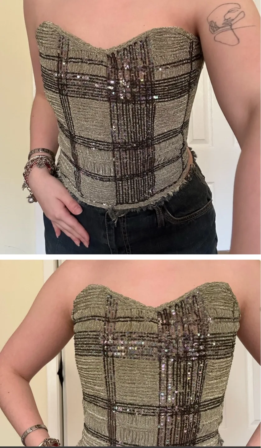 La Perla Italian-made sequined corset top thumbnail