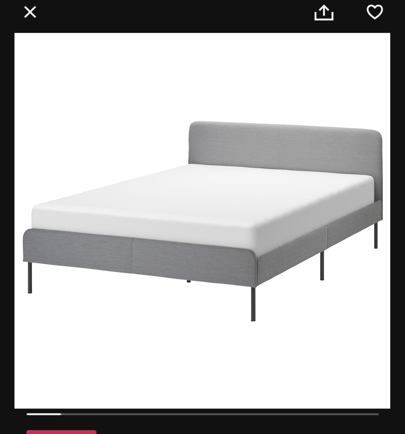 Full/Double IKEA SLATT bed frame (grey)