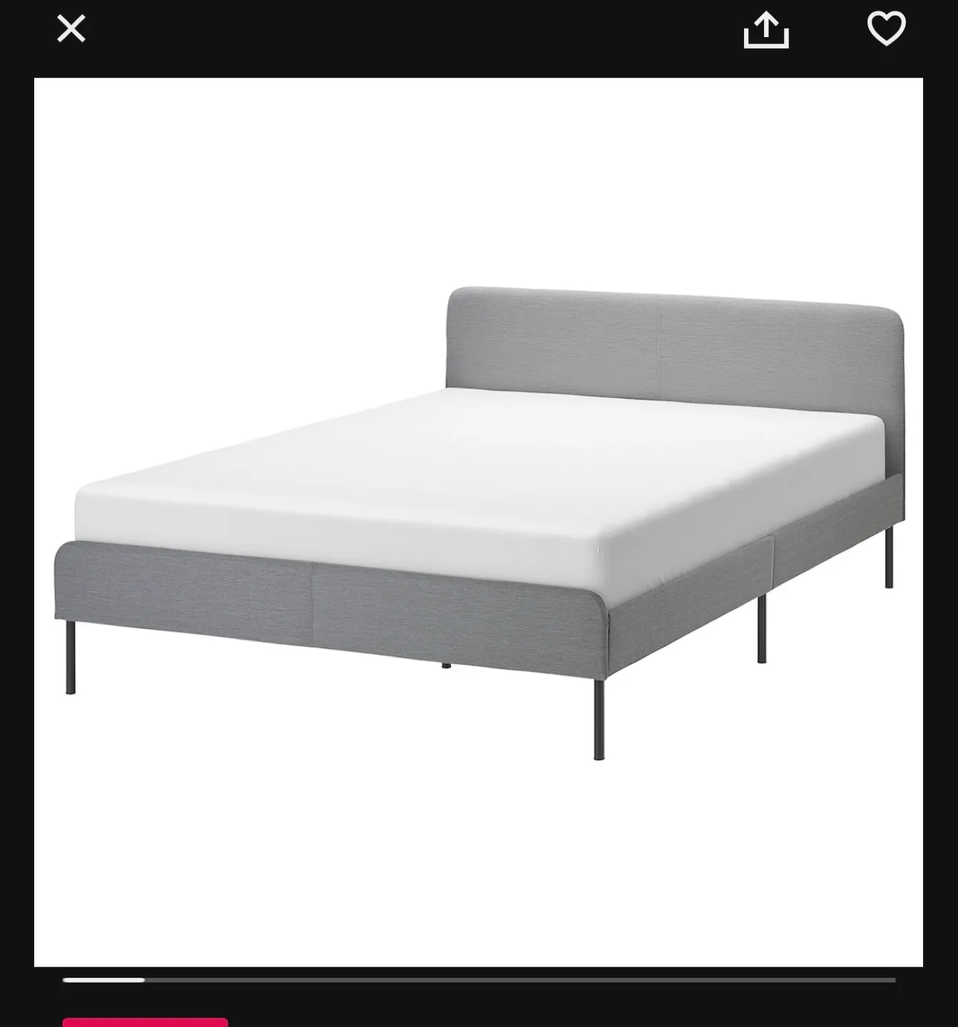 Full/Double IKEA SLATT bed frame (grey) thumbnail