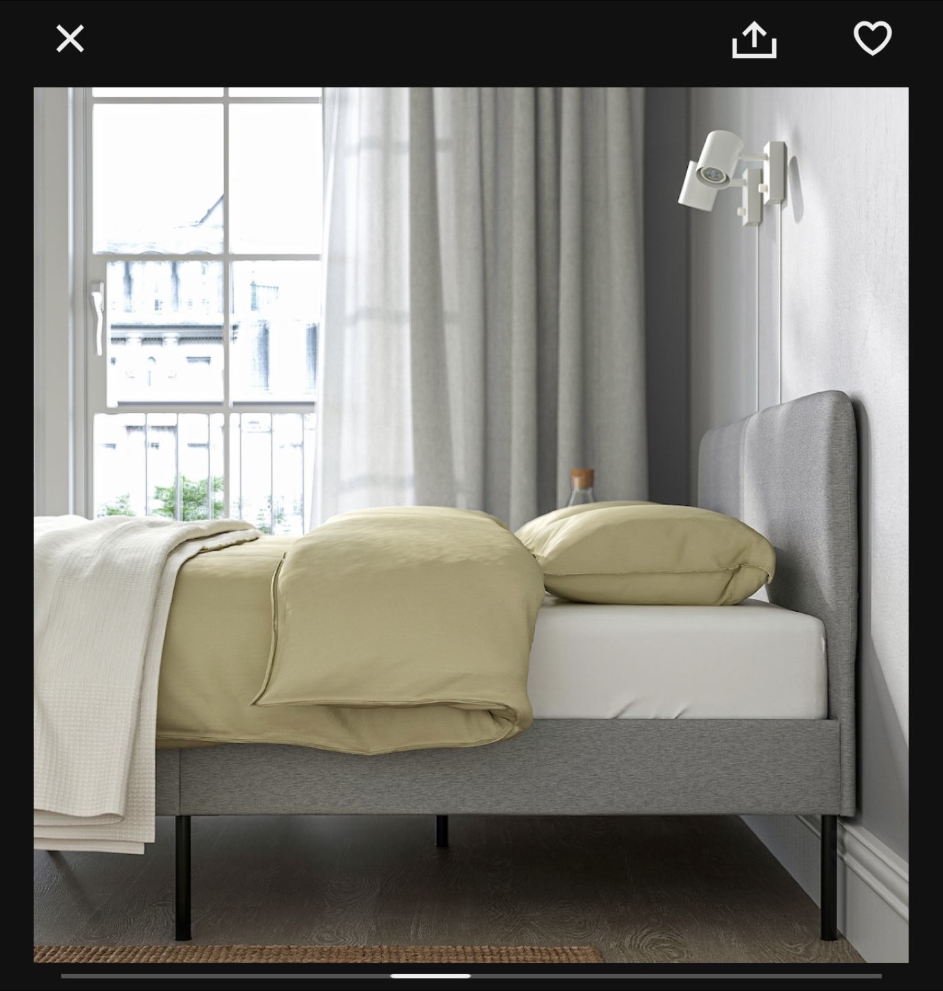 Full/Double IKEA SLATT bed frame (grey) - photo 2