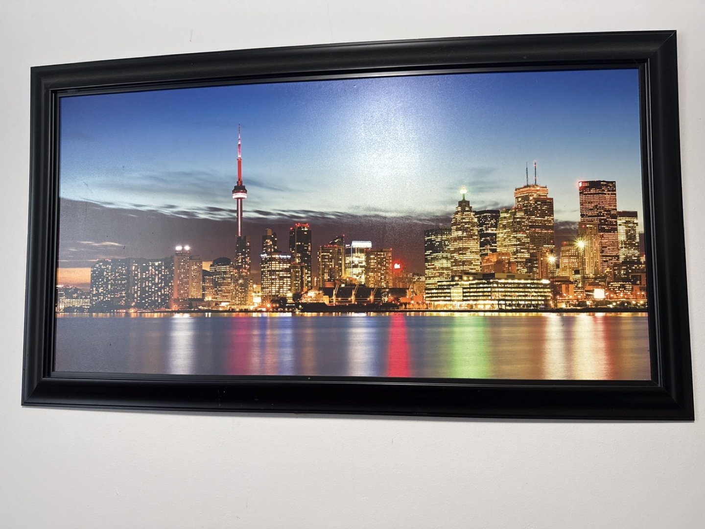 Toronto City Skyline Night Scene Framed Print