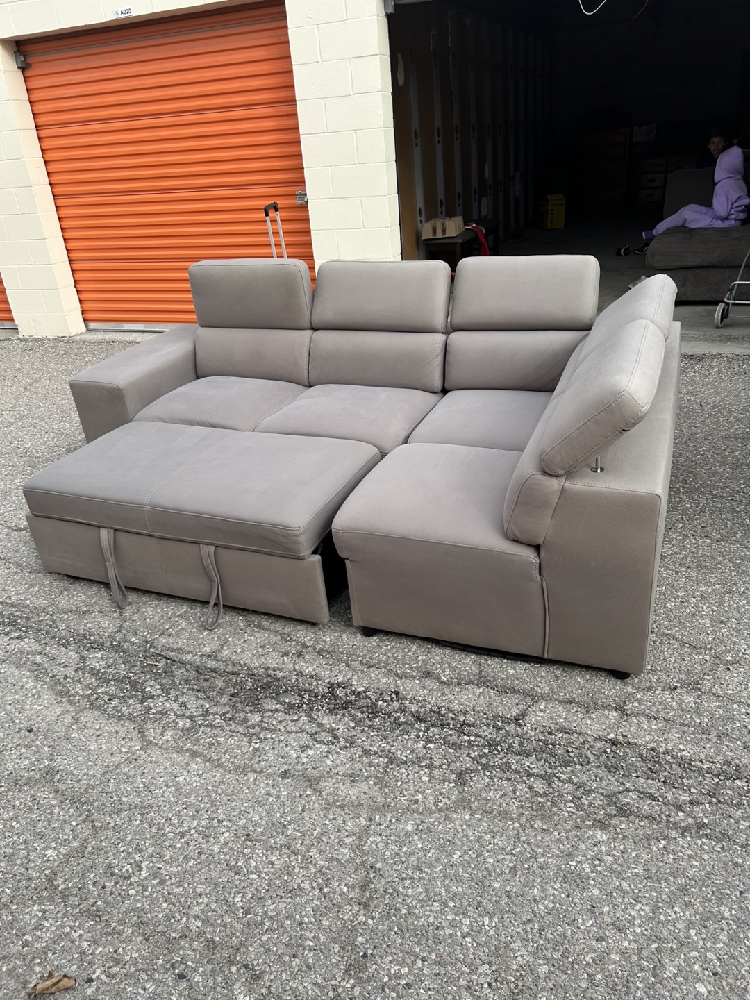Modern Grey Sectional Sofa with Chaise Lounge - photo 3