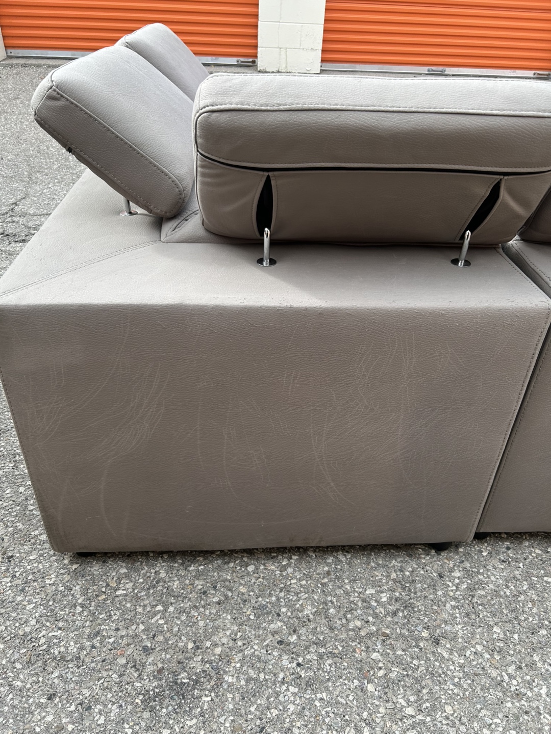 Modern Grey Sectional Sofa with Chaise Lounge - photo 4