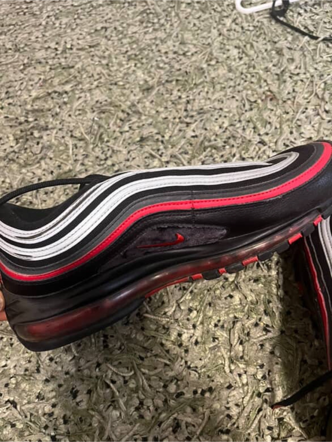 Nike Air Max 97 Black Red Running Shoes - photo 5