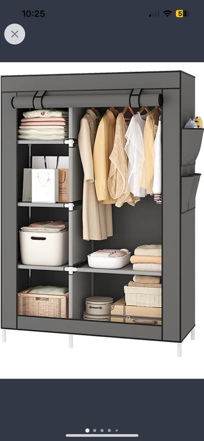 Grey Fabric Closet Organizer or offer thumbnail