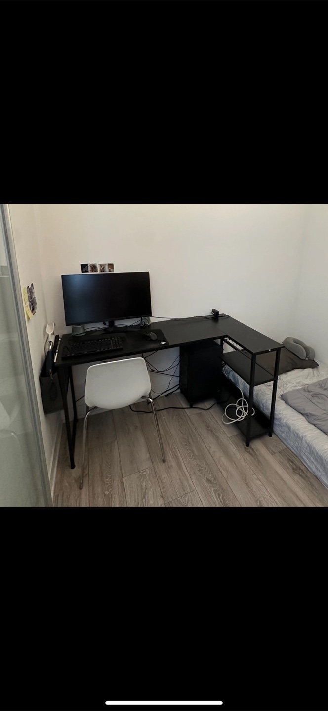 ODK 55 Inch L Shaped Gaming Desk table- Black