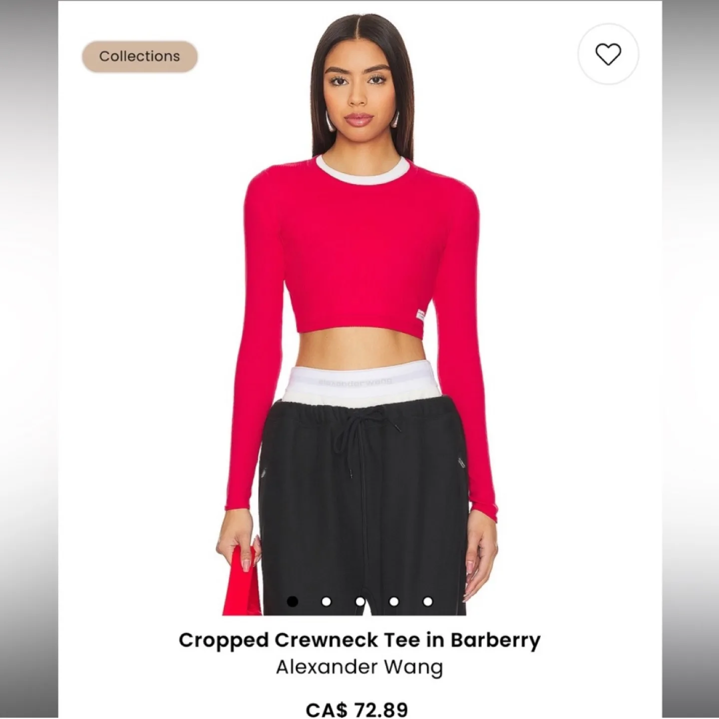 Alexander Wang Cropped Long Sleeve T-Shirt thumbnail