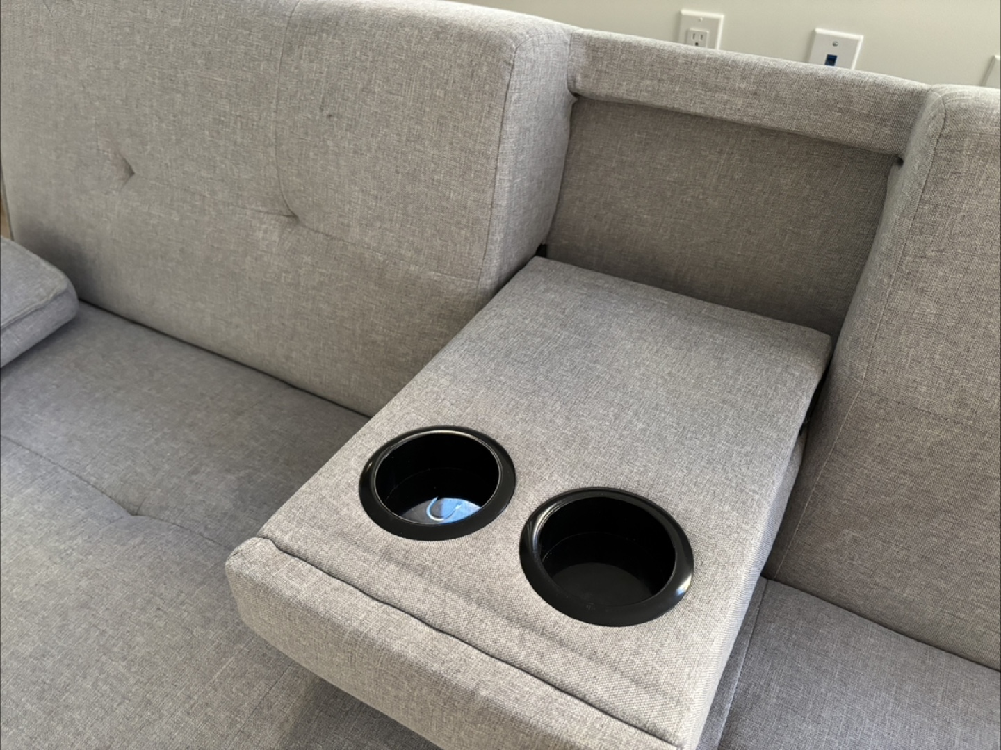 Grey Sofa Bed with Cup Holders - photo 3
