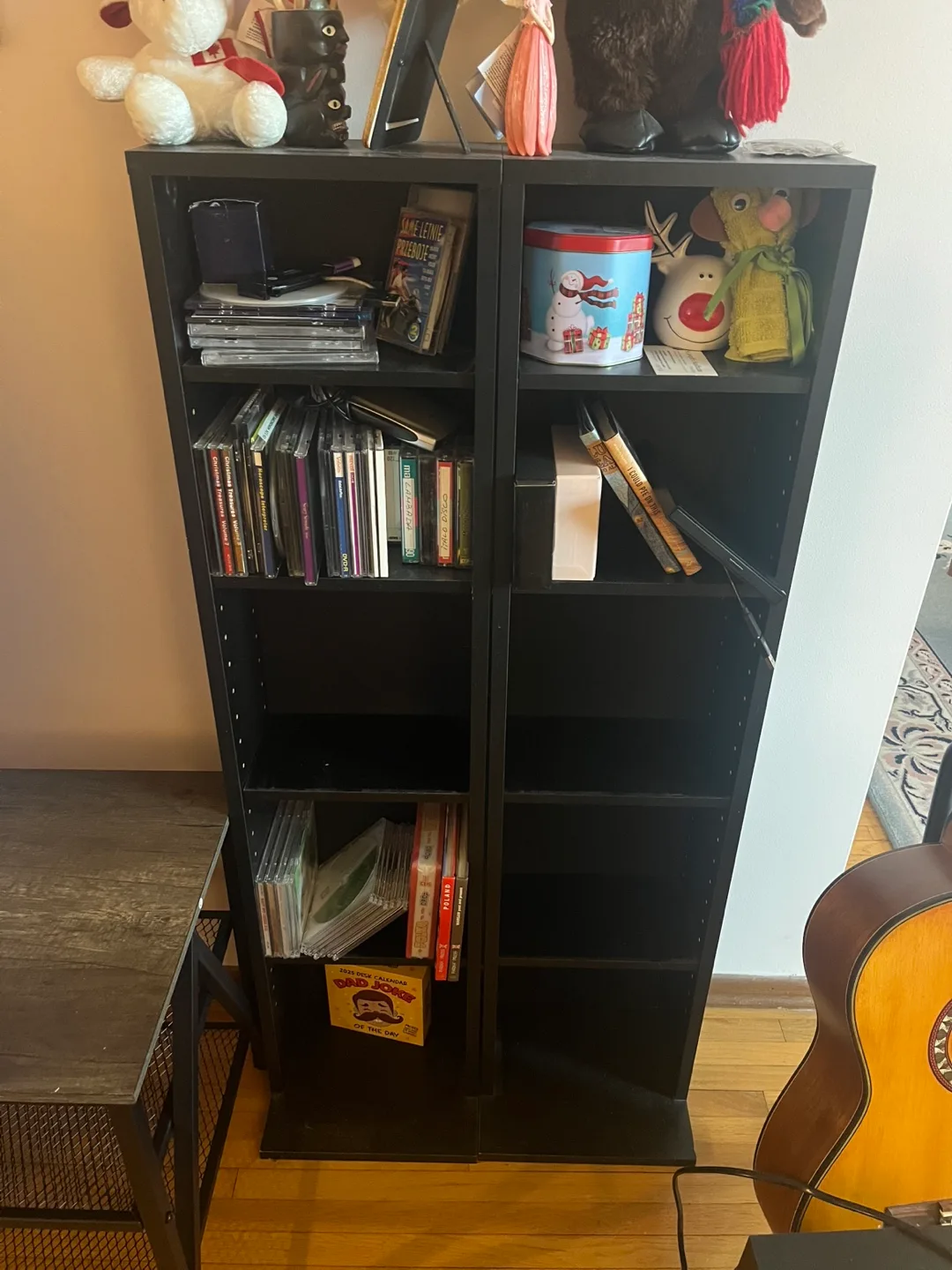 Pair of Black CD/DVD/Book Storage Units