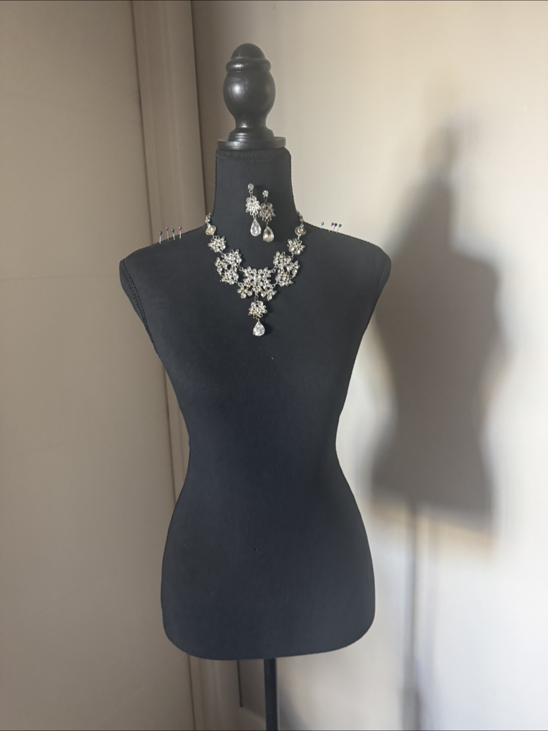 Rhinestone Necklace and Earrings Set - photo 3