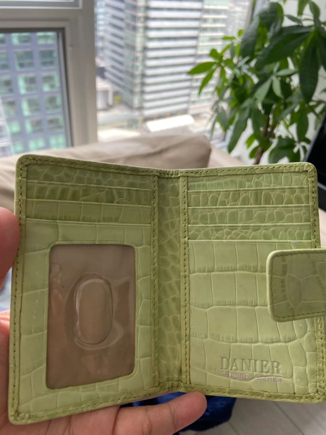 Danier Genuine Leather Card Holder - apple Green image indicator(2)