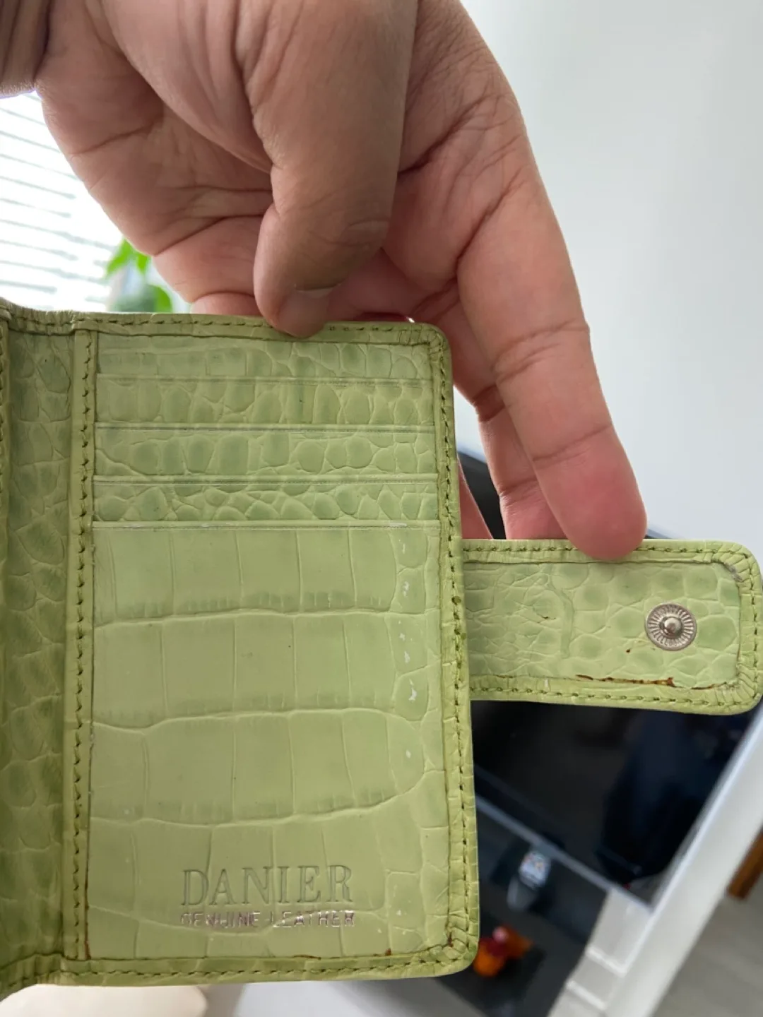 Danier Genuine Leather Card Holder - apple Green image indicator(3)