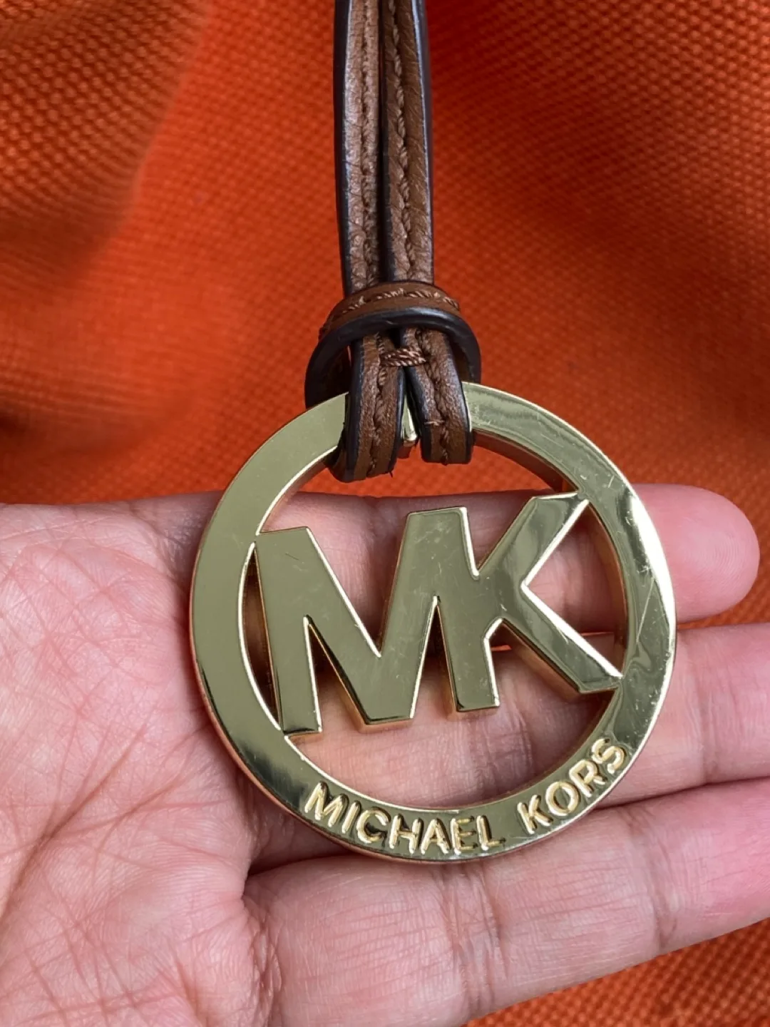 Michael Kors Orange Rope Handle Tote Bag image indicator(5)