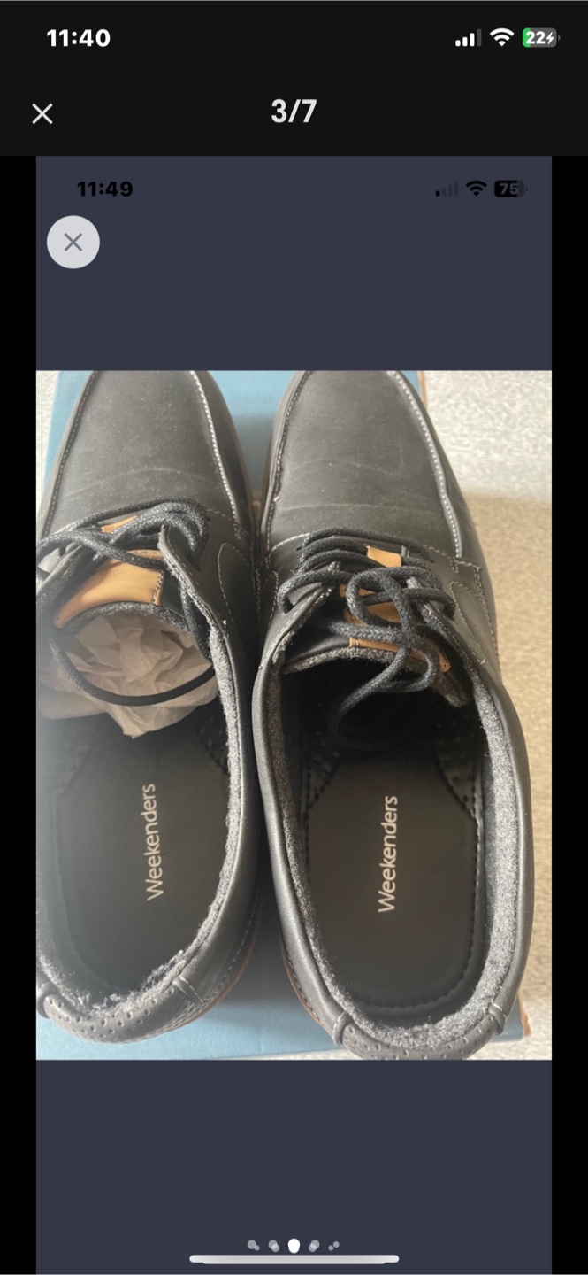 Men's Weekenders Black Leather Shoes - photo 4