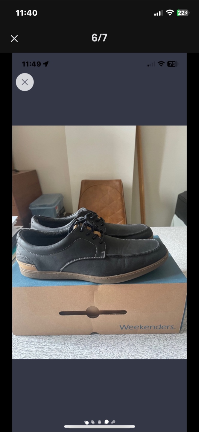 Men's Weekenders Black Leather Shoes - photo 3