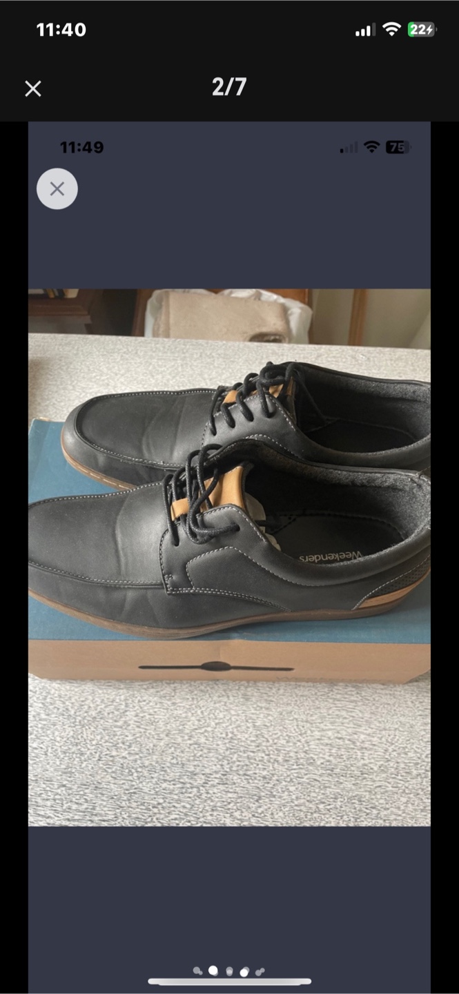 Men's Weekenders Black Leather Shoes - photo 5