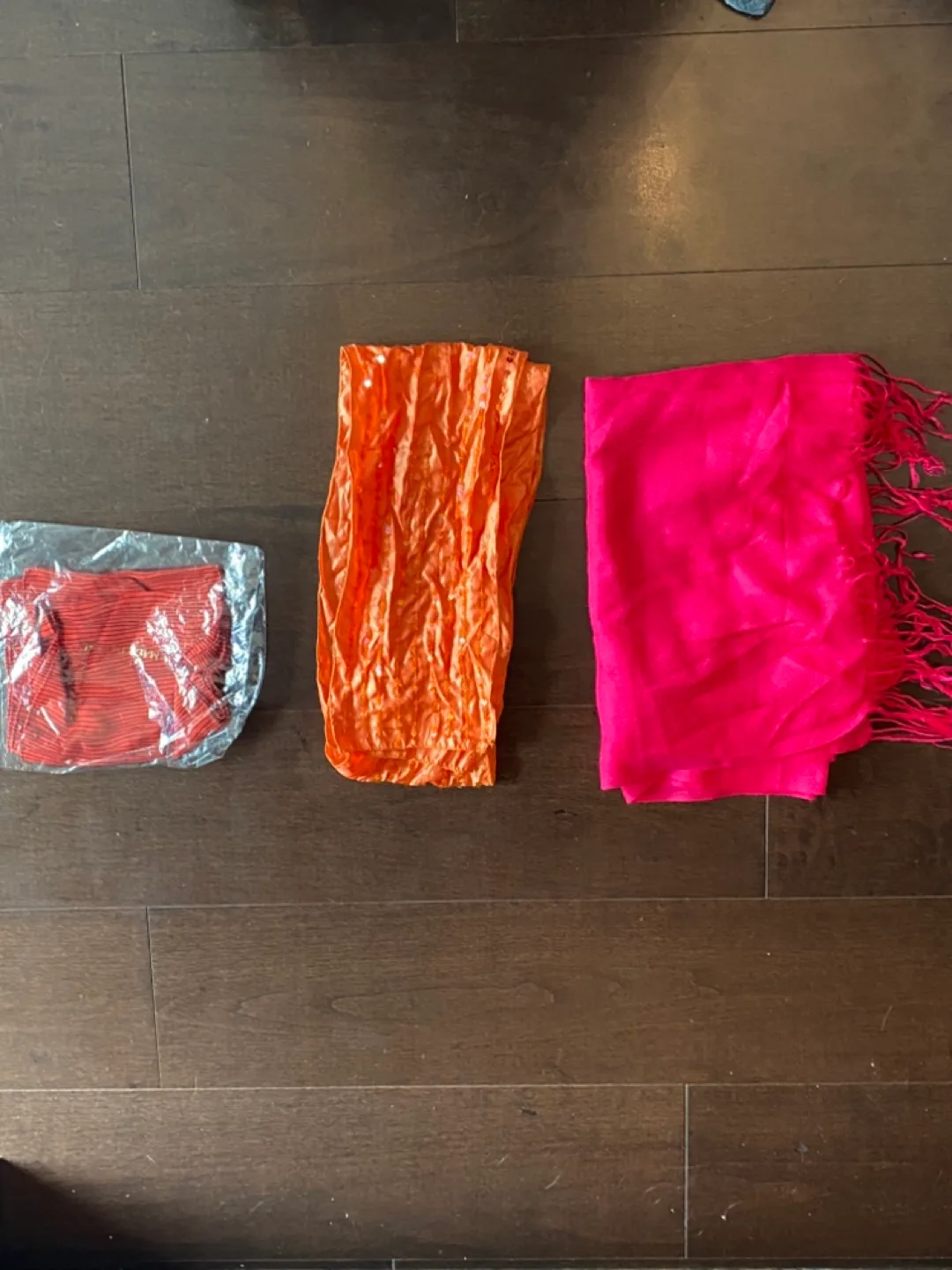 Three Scarves: Orange, Pink, and Red thumbnail