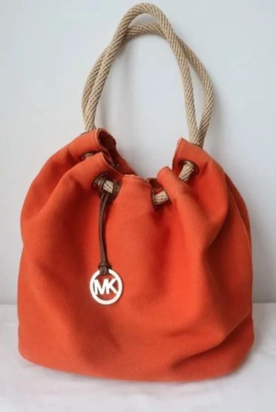 Michael Kors Orange Rope Handle Tote Bag image indicator(3)