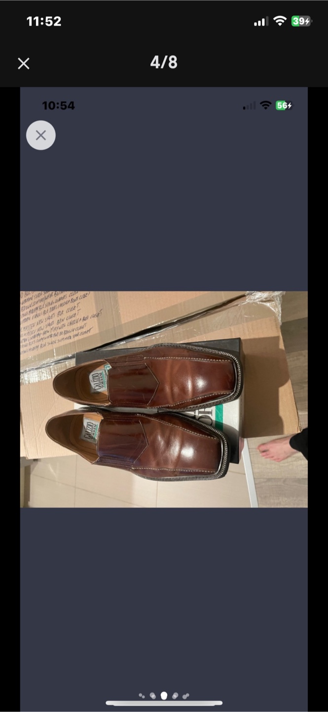 Galizio Torresi Men's Brown Leather Slip-On Shoes - Size 41 - photo 5