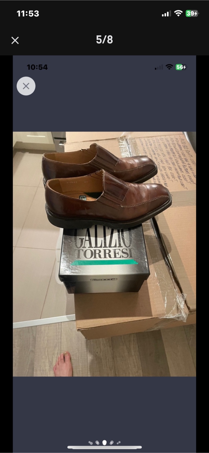 Galizio Torresi Men's Brown Leather Slip-On Shoes - Size 41