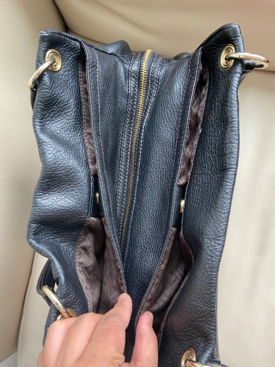 Authentic Cole Haan Genuine  Leather Handbag image indicator(6)