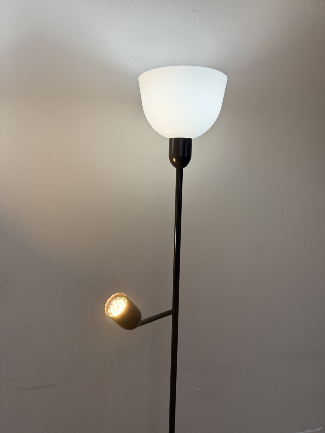 IKEA Pair of Black Arc Floor Lamps with White Shades - photo 2