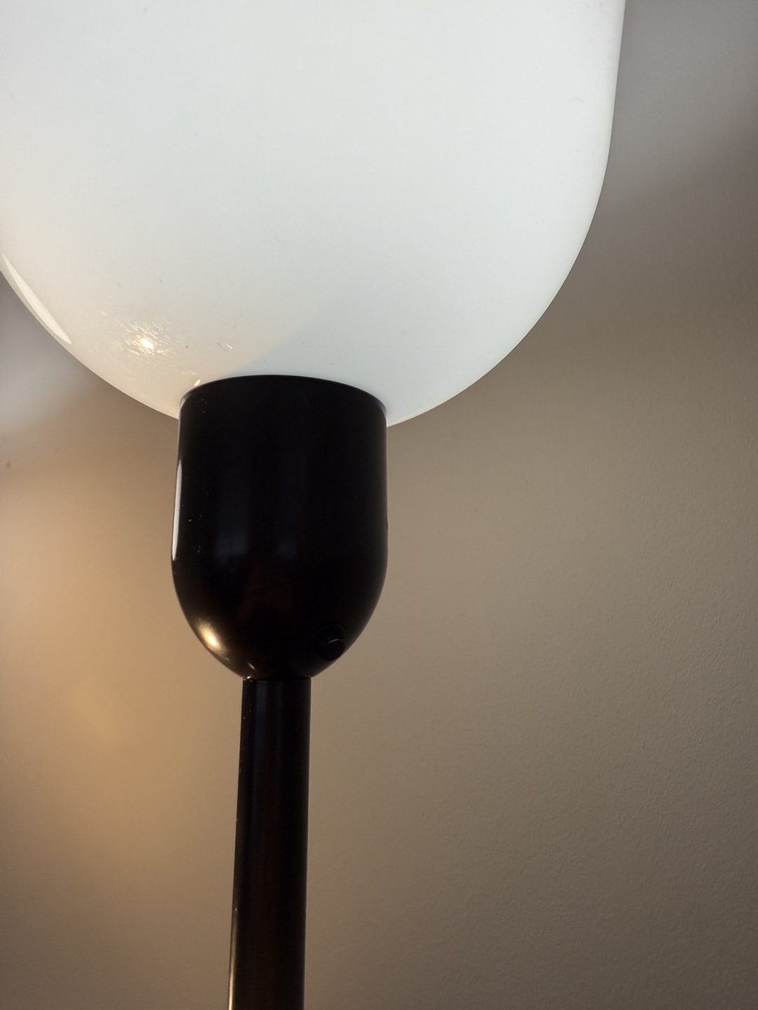 IKEA Pair of Black Arc Floor Lamps with White Shades - photo 4