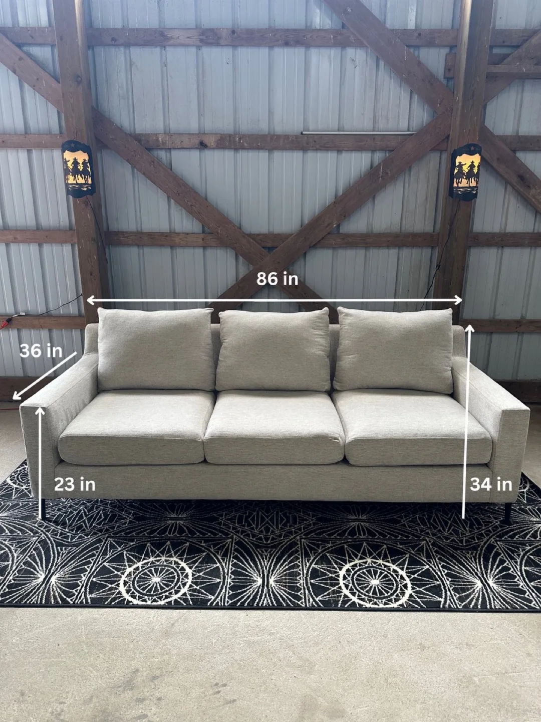 *Delivery Available* Ashton Taylor 3-Seater Sofa in Grey/white thumbnail