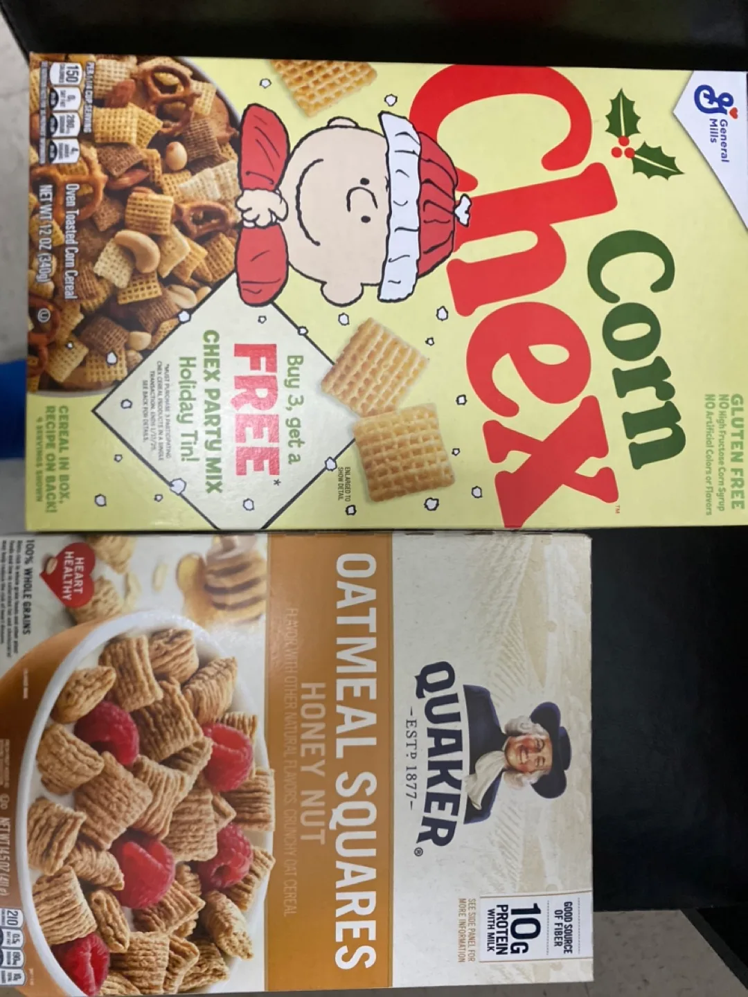 3 Boxes of Cereal - Chex Corn, Oatmeal Squares, & Honey Bunches thumbnail