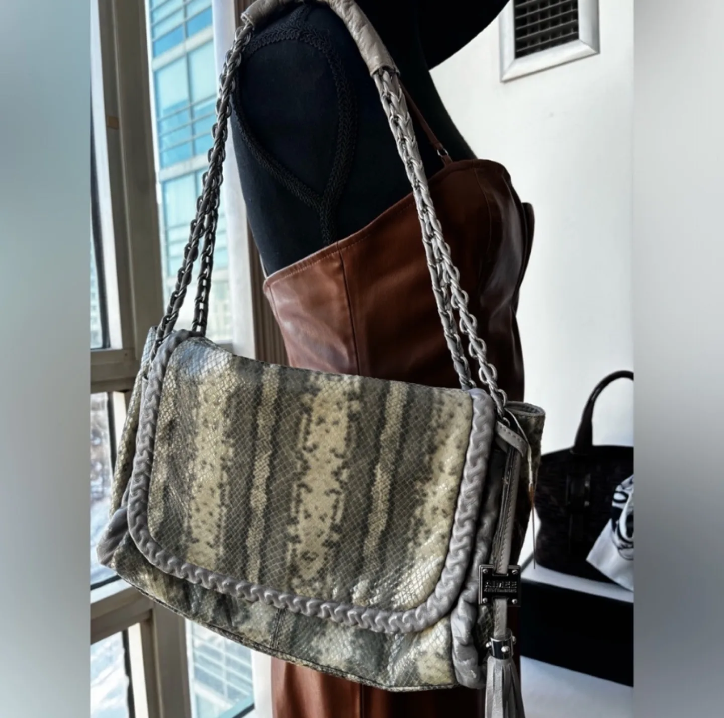 Authentic Aimee Kestenberg Snakeskin Shoulder Bag thumbnail