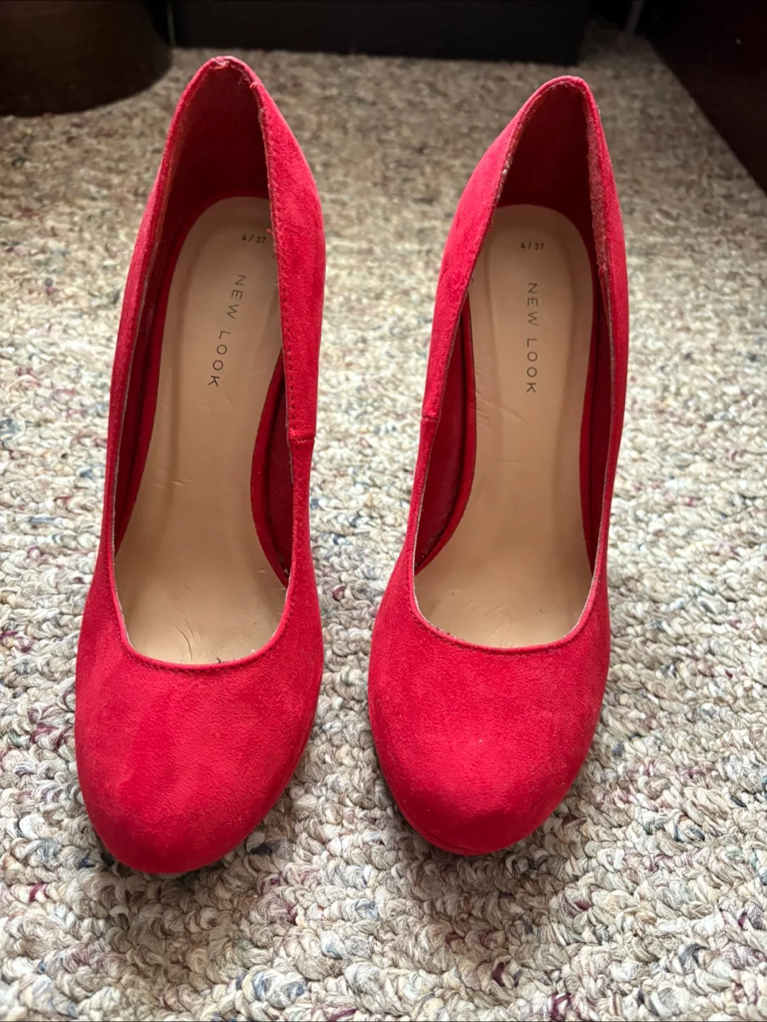 Red Suede Heels - Size 4/37 thumbnail