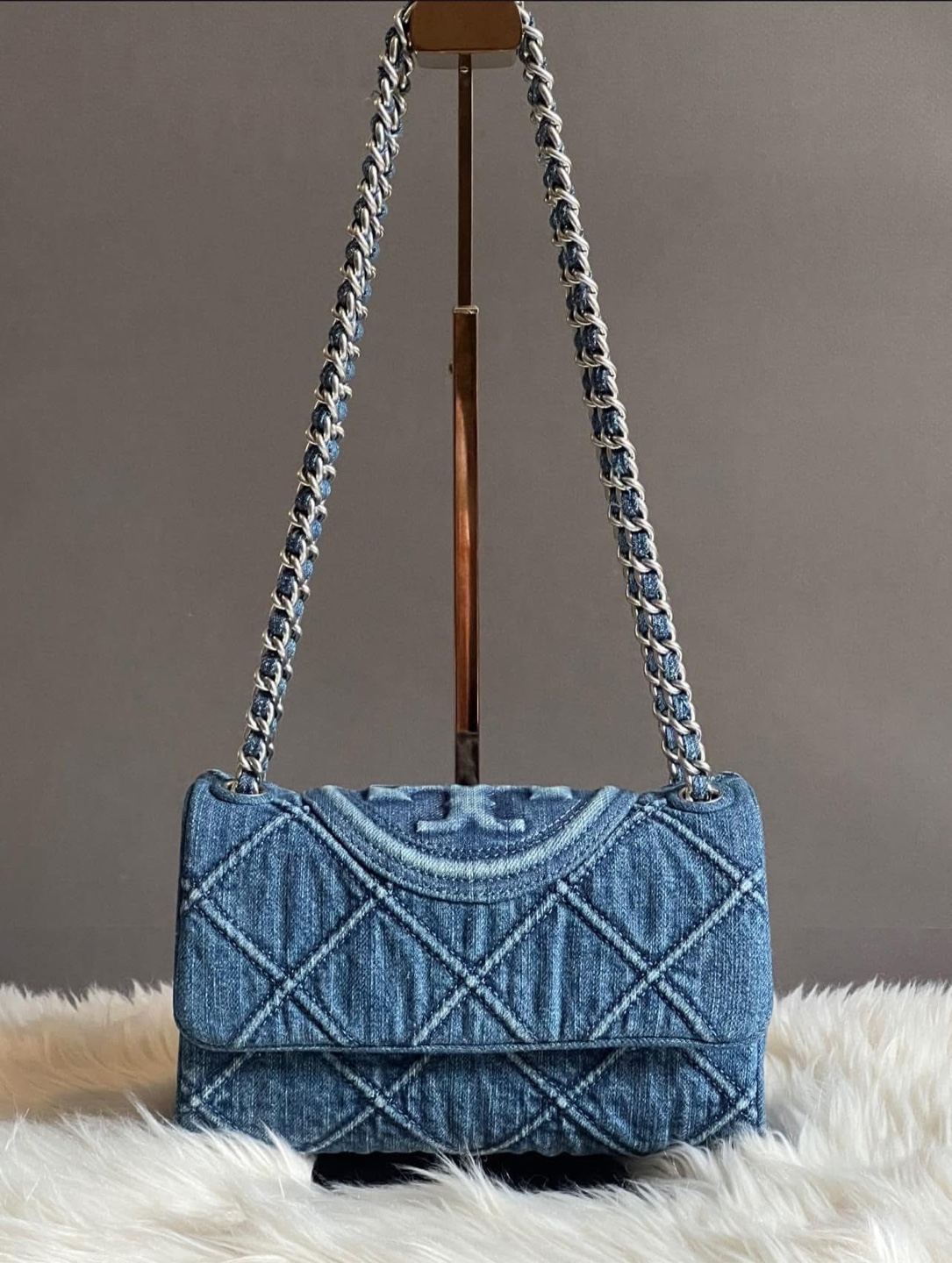 Tory Burch Small Fleming Soft Denim Convertible Shoulder Bag - photo 3