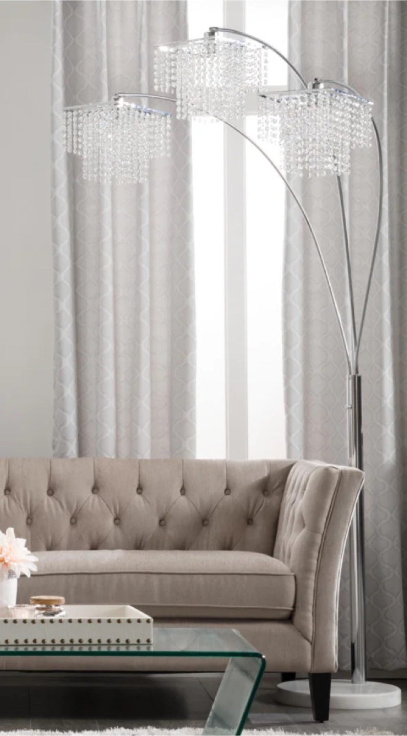 Triple-Light Crystal Floor Lamp - photo 2