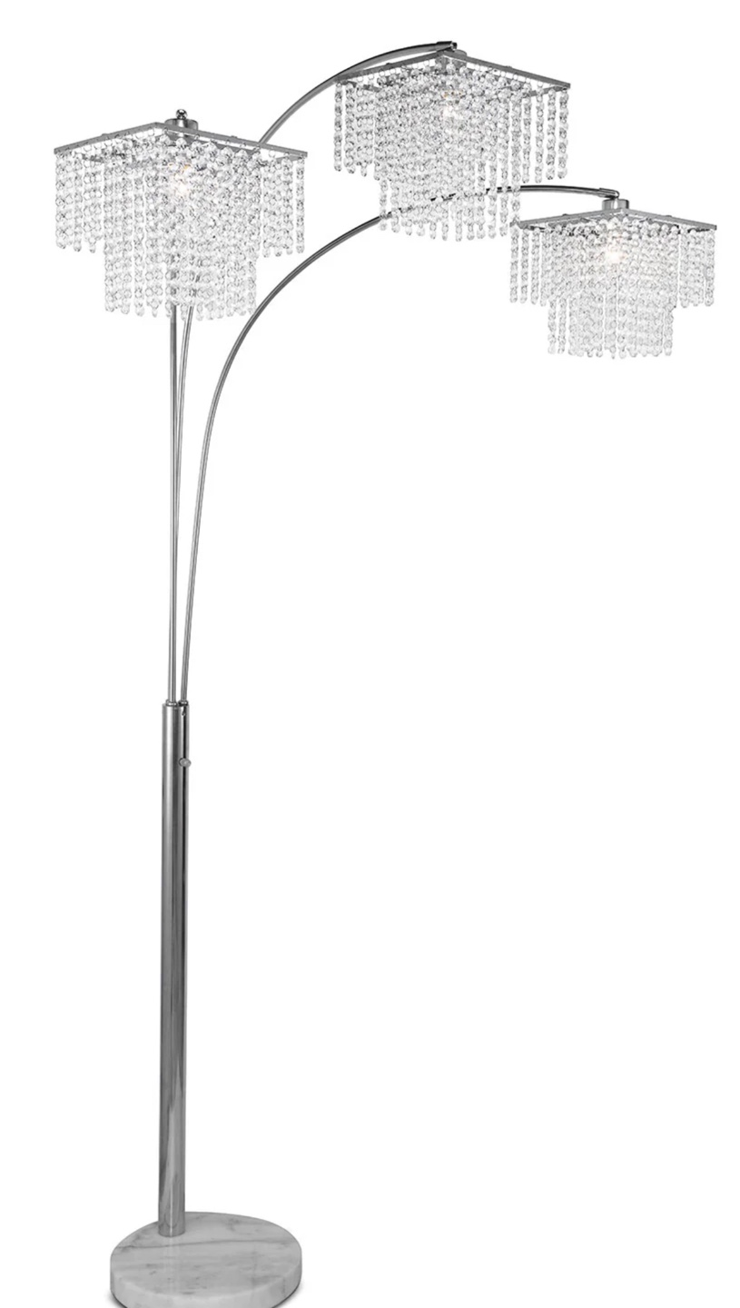 Triple-Light Crystal Floor Lamp