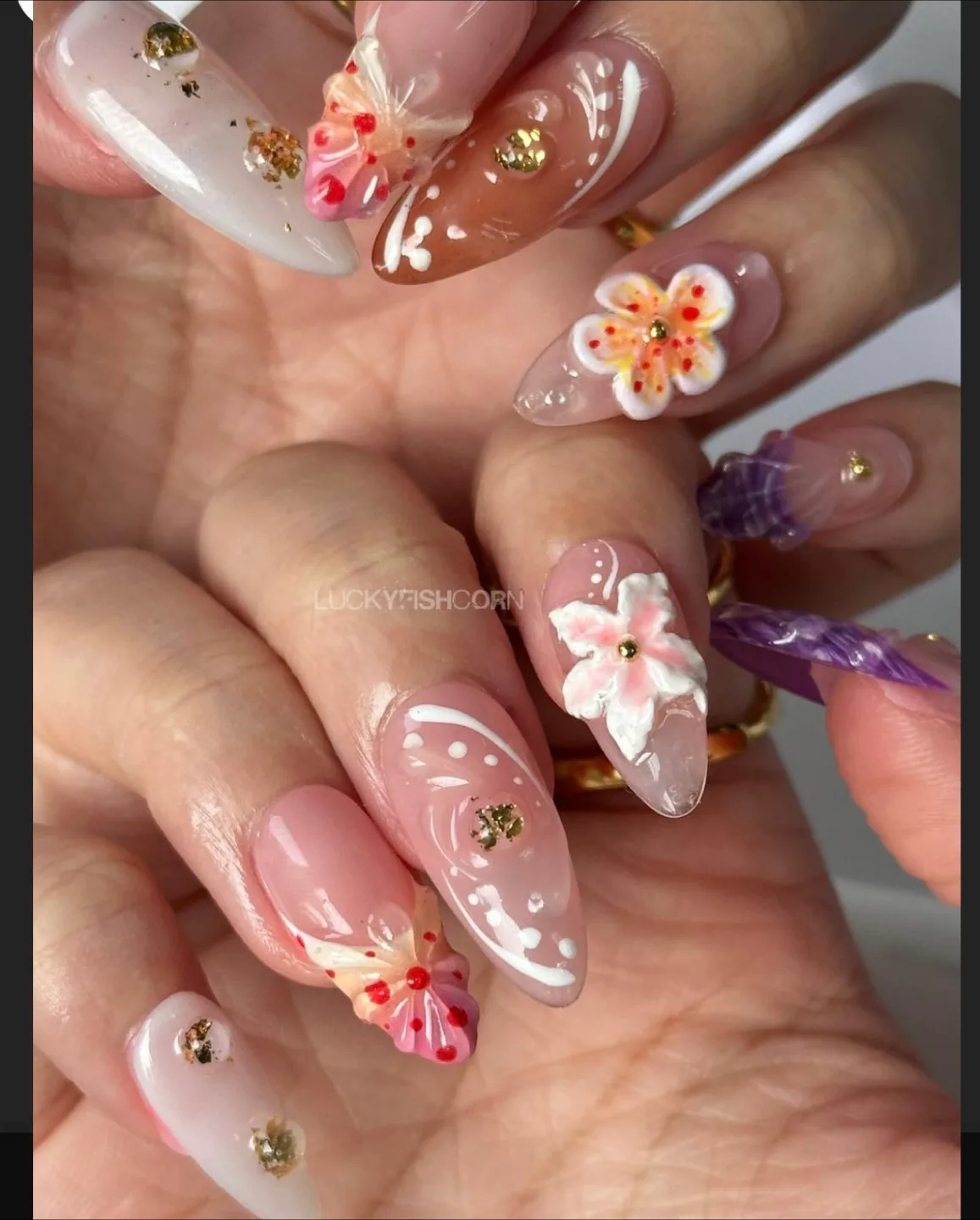 Handmade 3D Flower Press-on Nails (XS) image indicator(3)