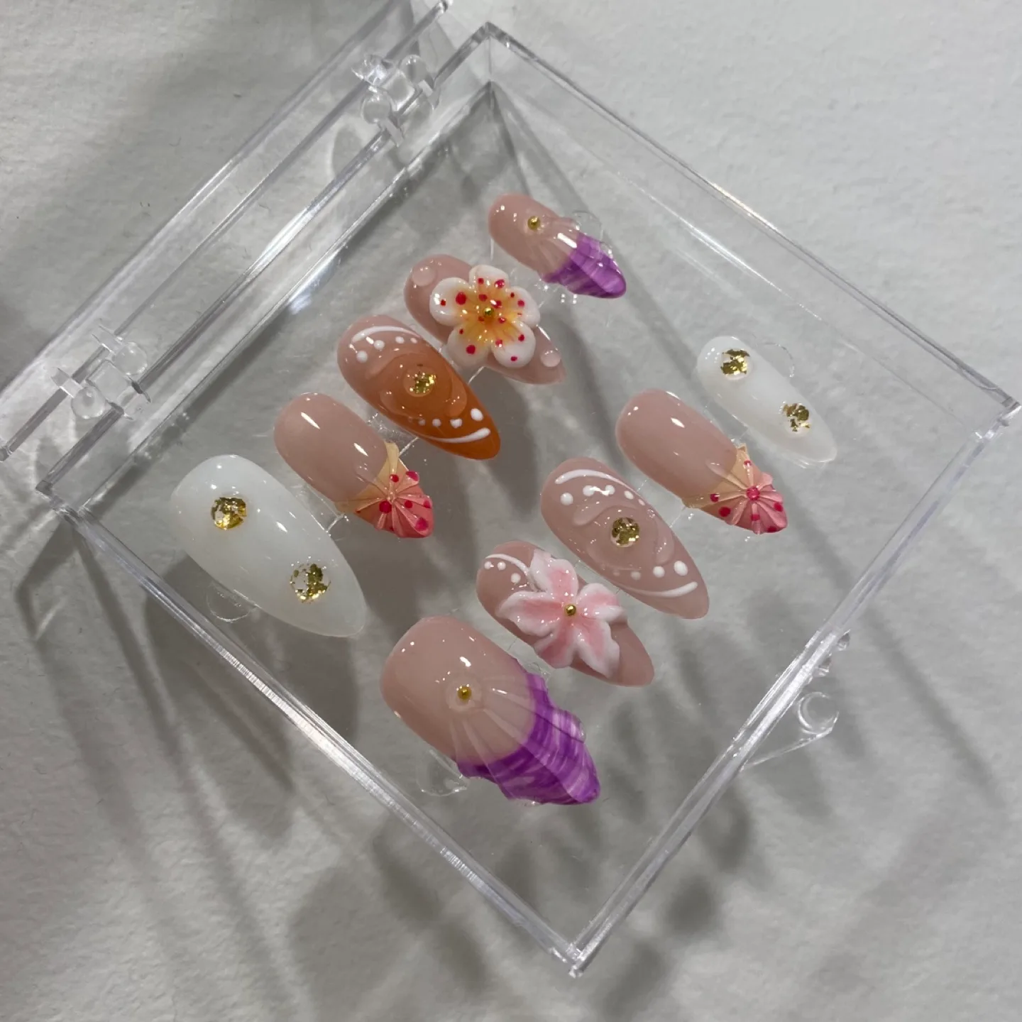 Handmade 3D Flower Press-on Nails (XS) image indicator(5)